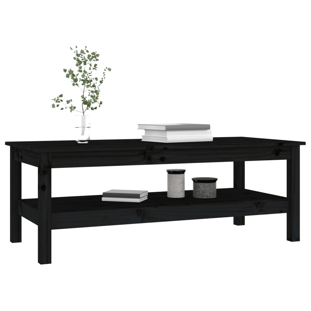 Mesa de centro 110x50x40 cm pinho maciço preto