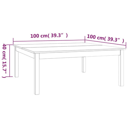 Mesa de centro 100x100x40 cm pinho maciço castanho mel