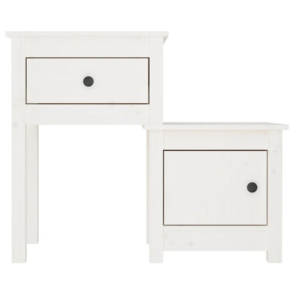 Mesa de cabeceira 79,5x38x65,5 cm madeira pinho maciça branco