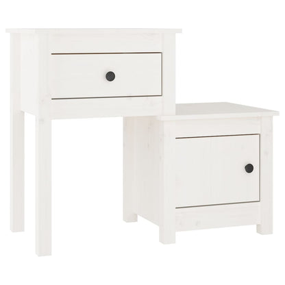 Mesas de cabeceira 2 pcs 79,5x38x65,5 cm pinho maciço branco