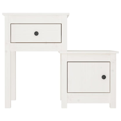 Mesas de cabeceira 2 pcs 79,5x38x65,5 cm pinho maciço branco