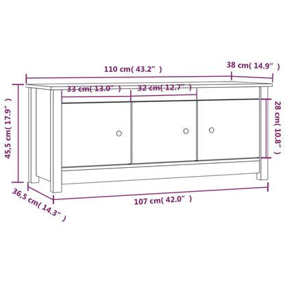 Sapateira 110x38x45,5 cm pinho maciço branco