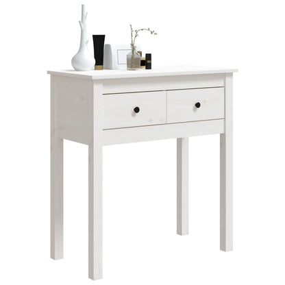 Mesa consola 70x35x75 cm pinho maciço branco