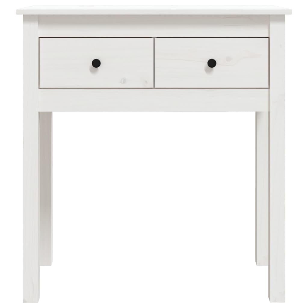 Mesa consola 70x35x75 cm pinho maciço branco