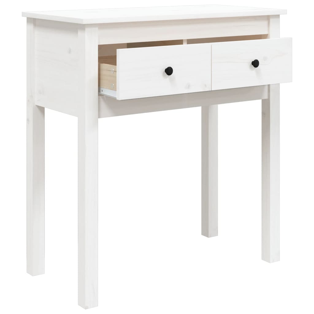 Mesa consola 70x35x75 cm pinho maciço branco