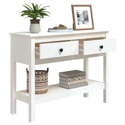 Mesa consola 100x35x75 cm pinho maciço branco