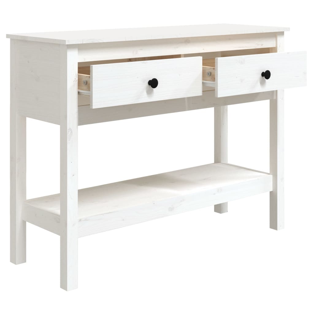 Mesa consola 100x35x75 cm pinho maciço branco