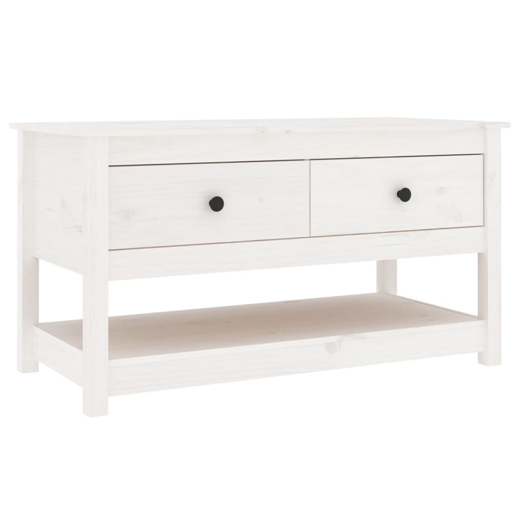 Mesa de centro 102x49x55 cm pinho maciço branco