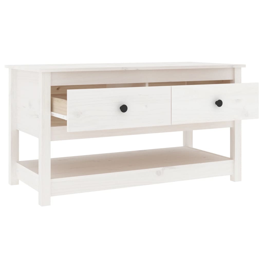 Mesa de centro 102x49x55 cm pinho maciço branco