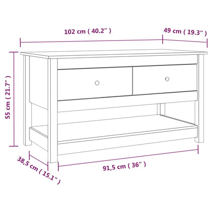 Mesa de centro 102x49x55 cm pinho maciço cinza