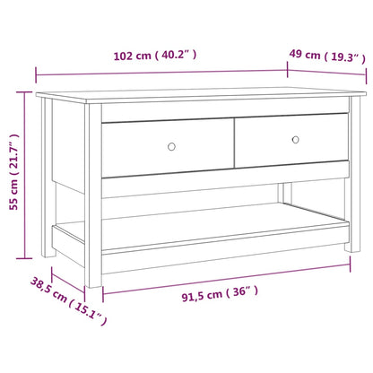 Mesa de centro 102x49x55 cm pinho maciço preto