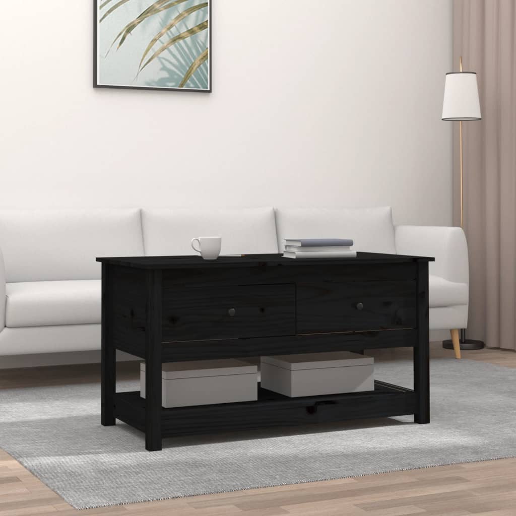 Mesa de centro 102x49x55 cm pinho maciço preto