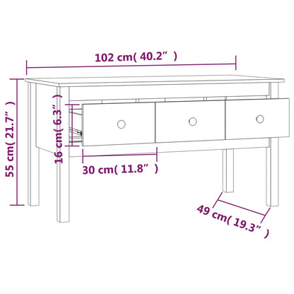 Mesa de centro 102x49x55 cm pinho maciço