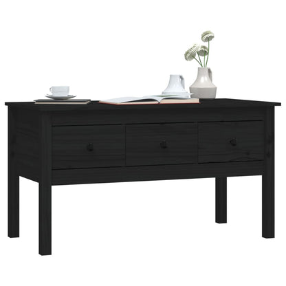 Mesa de centro 102x49x55 cm pinho maciço preto