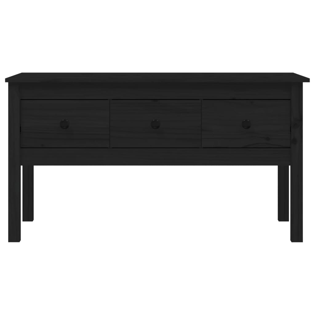 Mesa de centro 102x49x55 cm pinho maciço preto