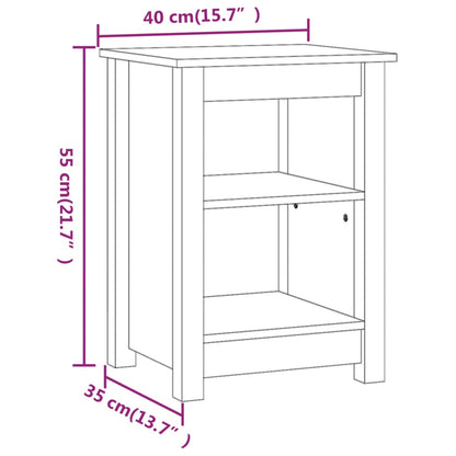 Mesas de cabeceira 2 pcs 40x35x55 cm pinho maciço branco