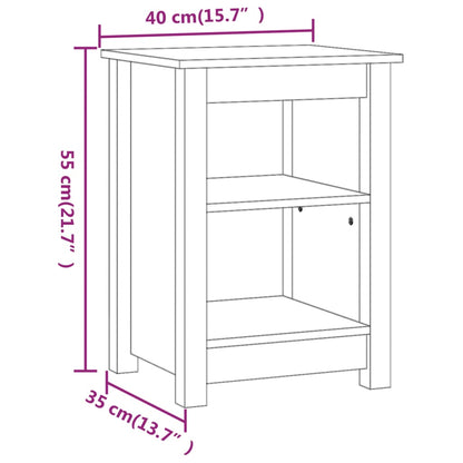 Mesas de cabeceira 2 pcs 40x35x55 cm pinho maciço castanho mel