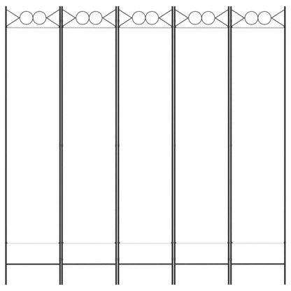 Divisória/biombo com 5 painéis 200x200 cm tecido branco