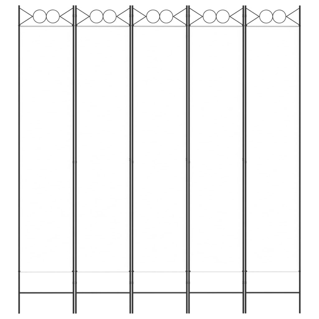 Divisória/biombo com 5 painéis 200x220 cm tecido branco