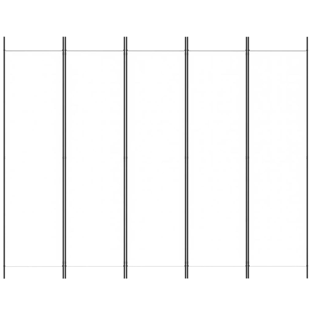 Biombo com 5 painéis 250x200 cm tecido branco