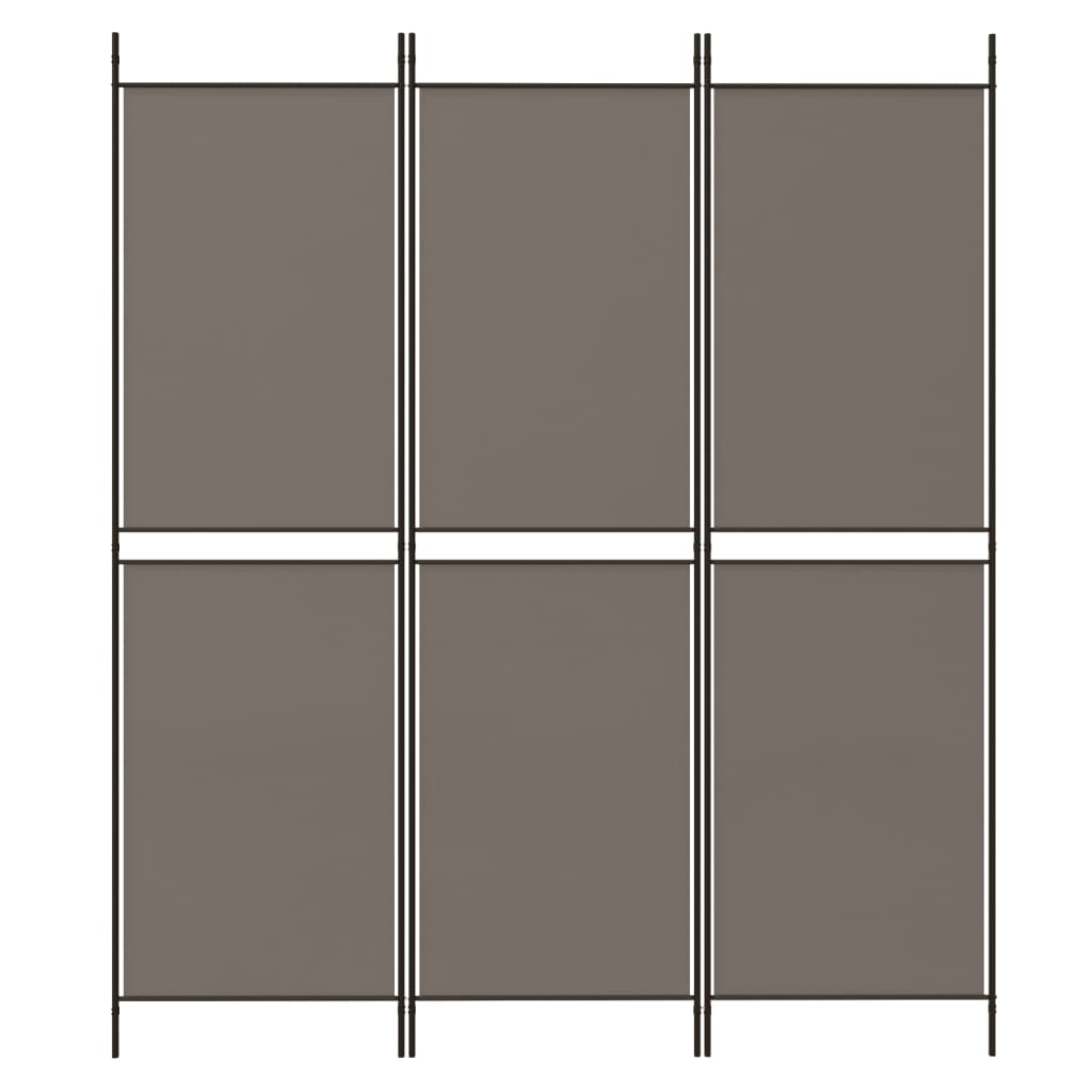 Biombo/divisória com 3 painéis 150x180 cm tecido antracite