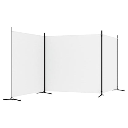 Biombo Lotus de 3 Paineis em Tecido Branco - 525x180 cm - Design Moderno