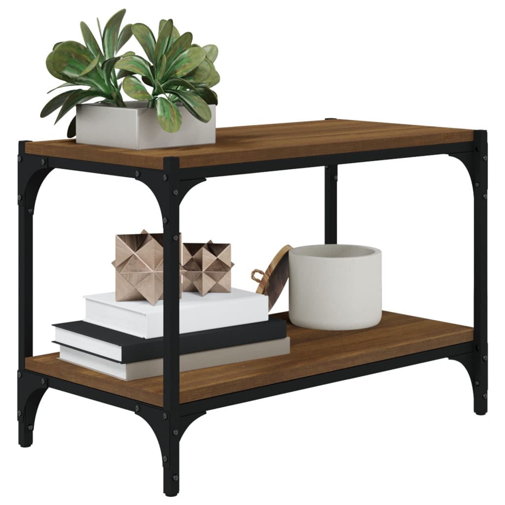 Mesa de Apoio Lotesa de 60 cm - Castanho - Design Industrial