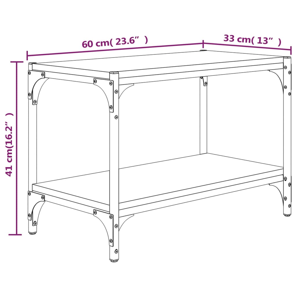 Mesa de Apoio Lotesa de 60 cm - Castanho - Design Industrial