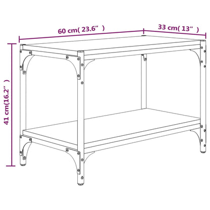 Mesa de Apoio Lotesa de 60 cm - Castanho - Design Industrial