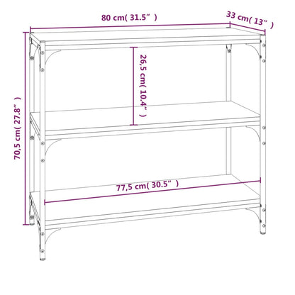 Estante 80x33x70,5 cm derivados de madeira e aço cinza sonoma