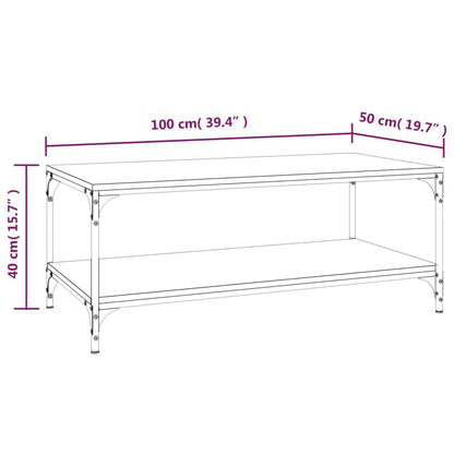 Mesa de centro 100x50x40cm derivados de madeira cinzento sonoma