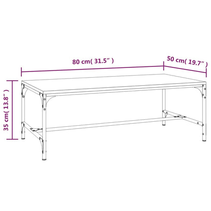 Mesa de centro 80x50x35 cm derivados de madeira cinzento sonoma