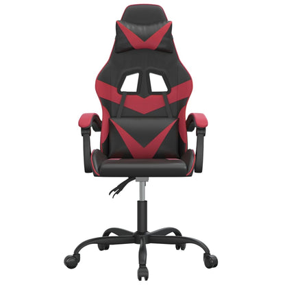 Cadeira gaming giratória couro artificial preto/vermelho tinto