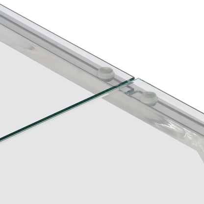 Mesa de centro aço inoxidável e vidro temperado prateado
