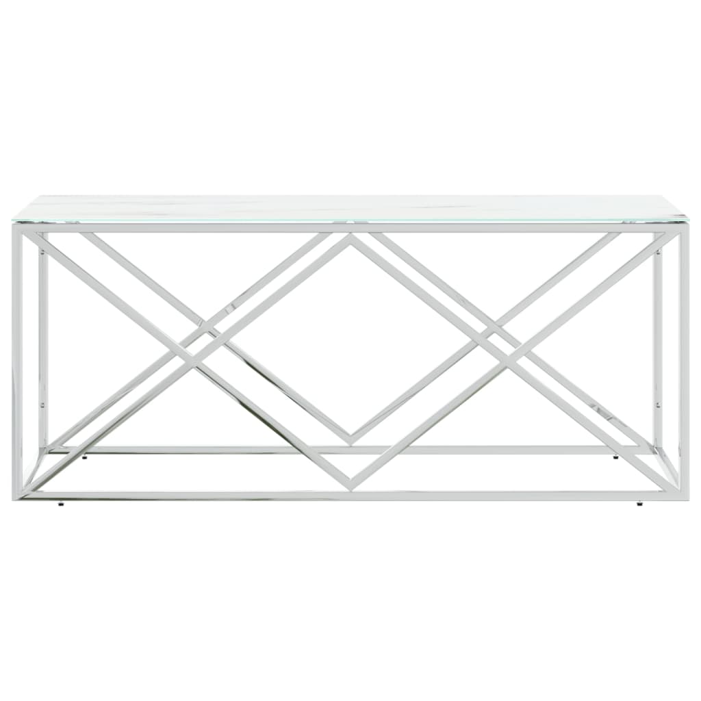 Mesa de centro 110x45x45 cm aço inoxidável e vidro