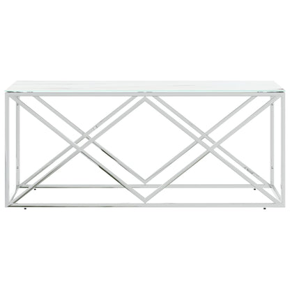 Mesa de centro 110x45x45 cm aço inoxidável e vidro