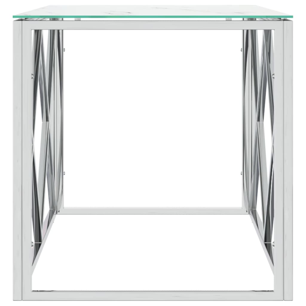 Mesa de centro 110x45x45 cm aço inoxidável e vidro