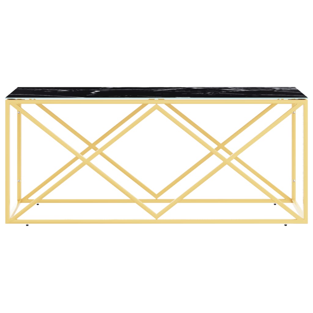 Mesa de centro 110x45x45 cm aço inoxidável e vidro