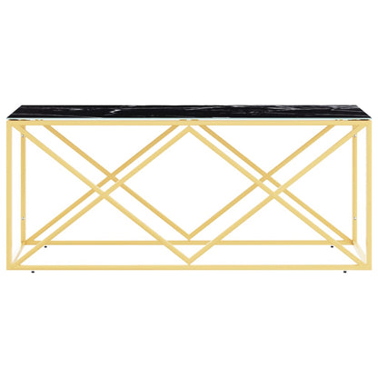 Mesa de centro 110x45x45 cm aço inoxidável e vidro