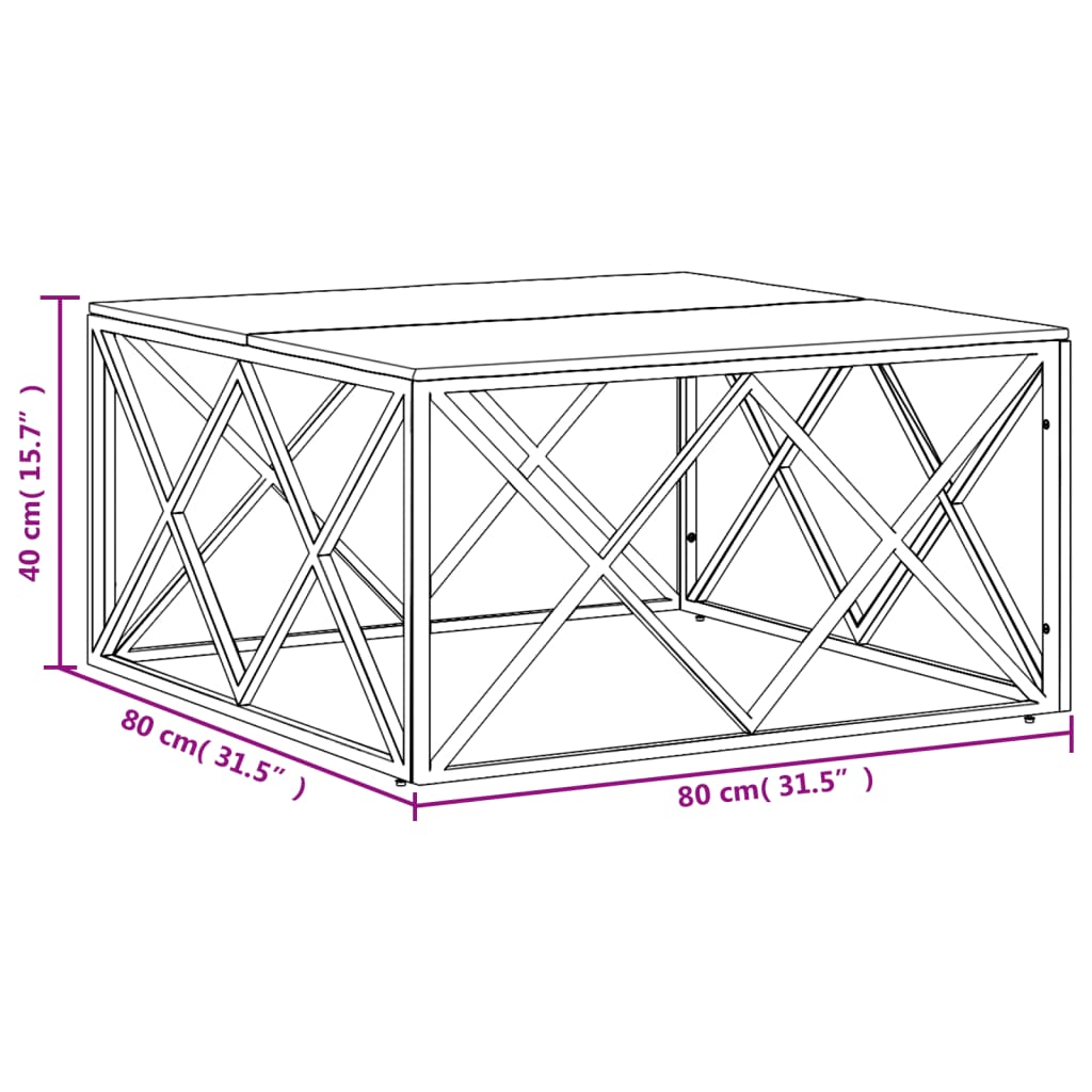 Mesa de centro aço inoxidável/madeira recuperada maciça dourado