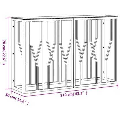 Mesa consola 110x30x70 cm aço inoxidável e vidro