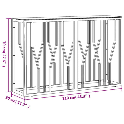 Mesa consola 110x30x70 cm aço inoxidável e vidro prateado