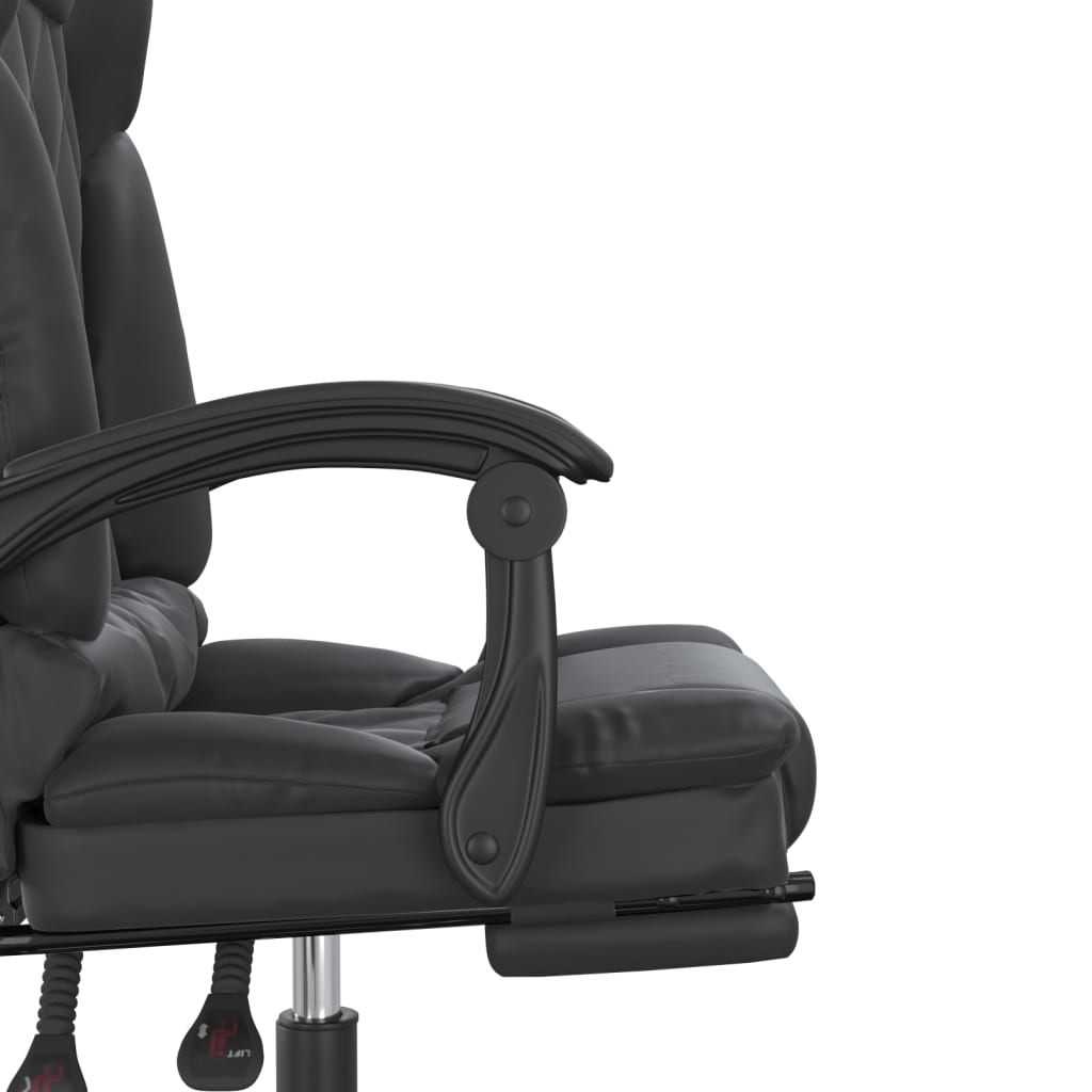 Cadeira de Escritório Vie Reclinável com Massagens em Couro Artificial - Preto - Design Moderno