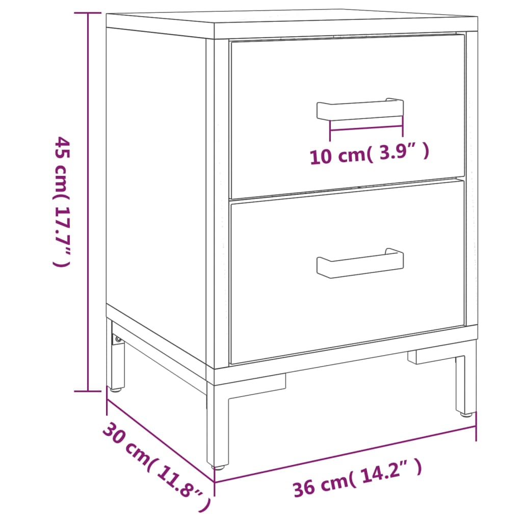 Mesa de cabeceira 36x30x45 cm pinho maciço castanho