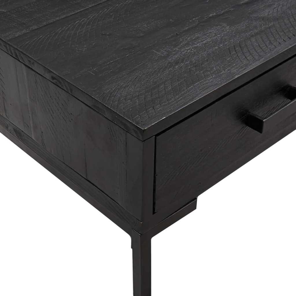 Mesa de centro 90x50x35 cm pinho maciço preto