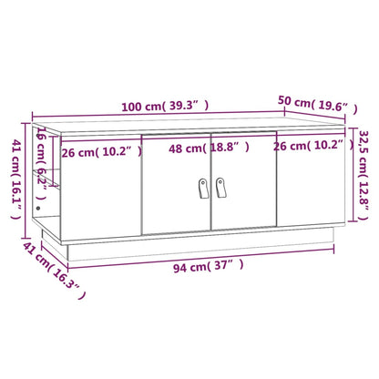 Mesa de centro 100x50x41 cm pinho maciço