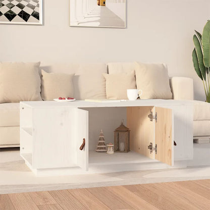 Mesa de centro 100x50x41 cm pinho maciço branco