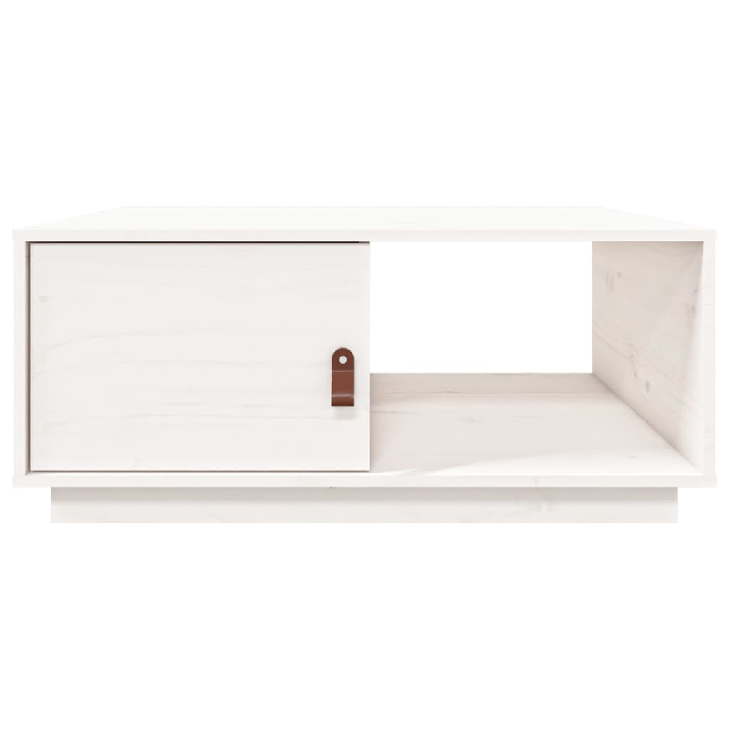 Mesa de centro 80x80x35,5 cm madeira de pinho maciça branco