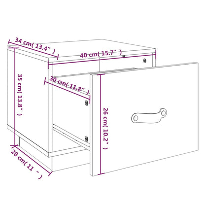 Mesas de cabeceira 2 pcs 40x34x35 cm pinho maciço branco