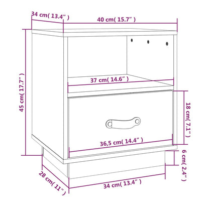 Mesas de cabeceira 2 pcs 40x34x45 cm pinho maciço castanho mel